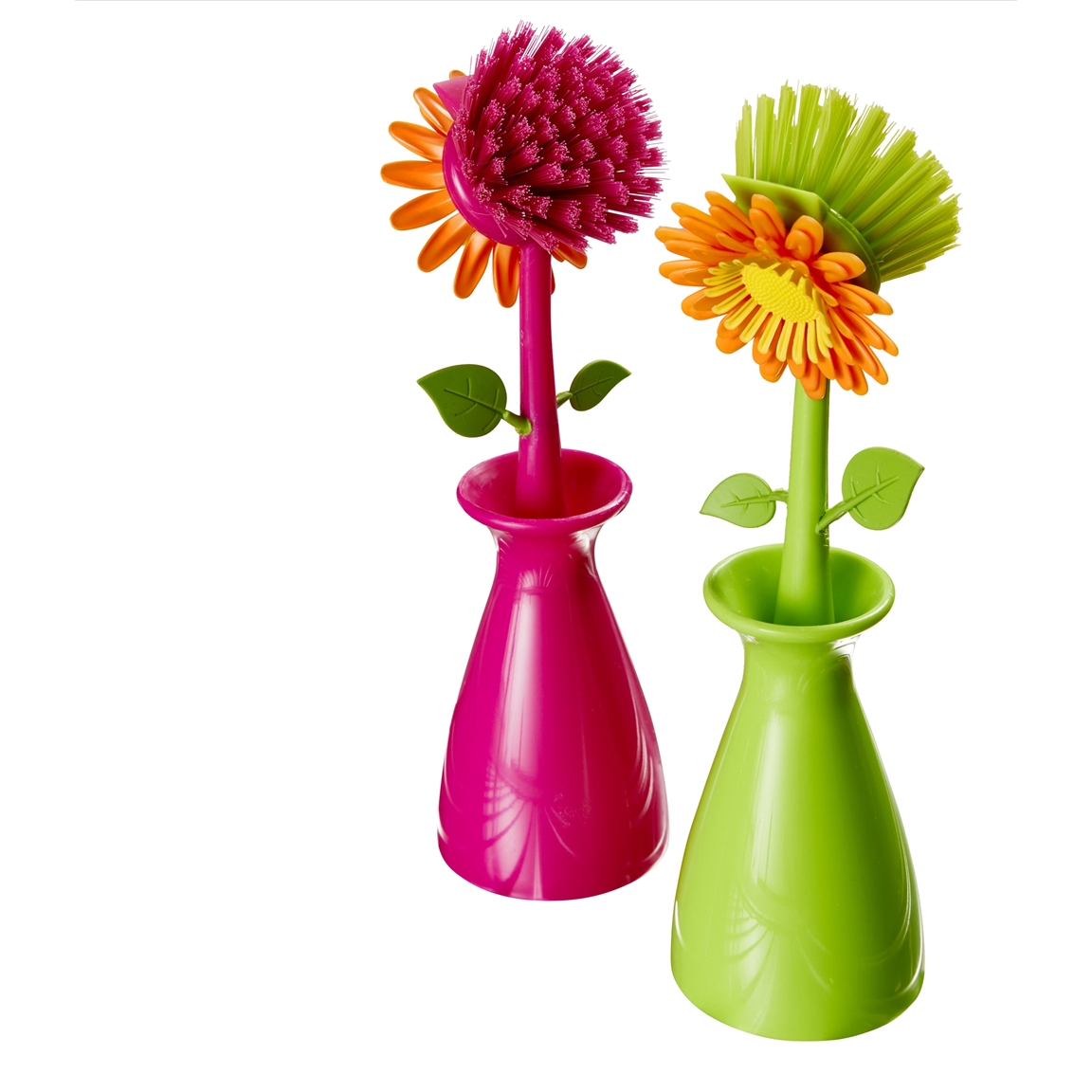 Lot de 2 brosses vaisselle fleur