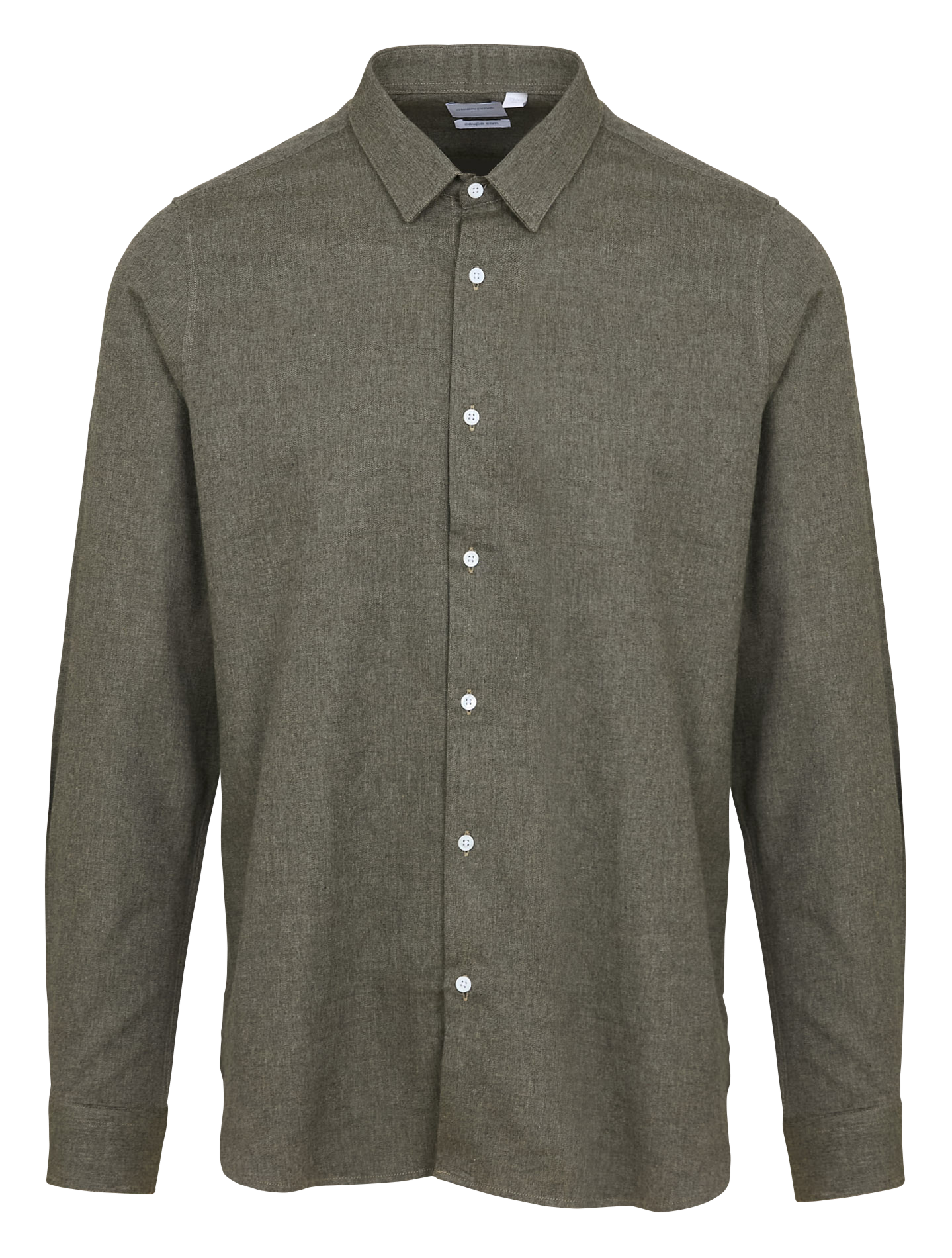 Chemise col classique slim-fit en coton| Vert