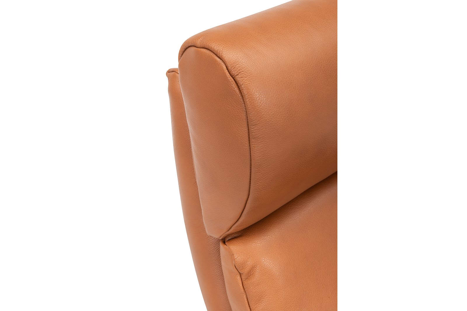 Argo lenestol Hud Semi 376 Light Cognac, Polaris sokkel i sort og med integrert fothviler. Manuell funksjon