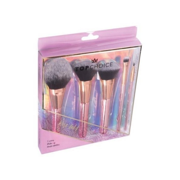 Top Choice Rose Gold make-up kwastenset 5 st