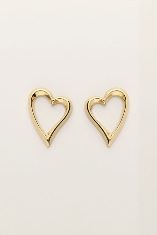 Studs oorbellen met open hart