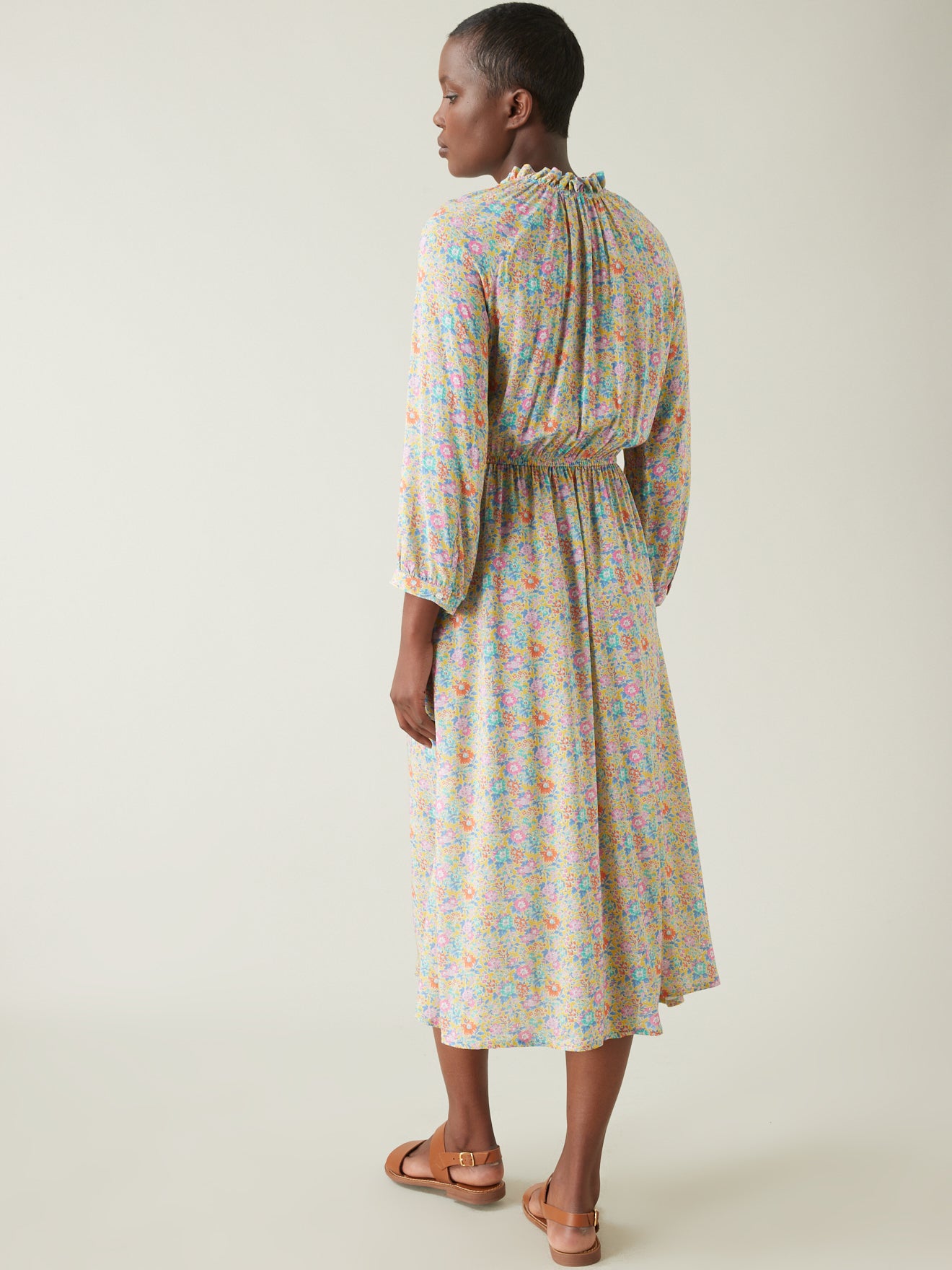 Robe col froufrou femme tissu Liberty - Limited Collection