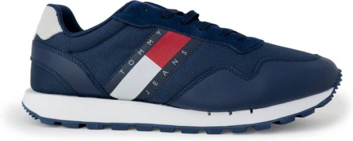 Tommy Hilfiger Tommy Jeans Retro Leather Sneakers Leren Sneaker Heren Blauw