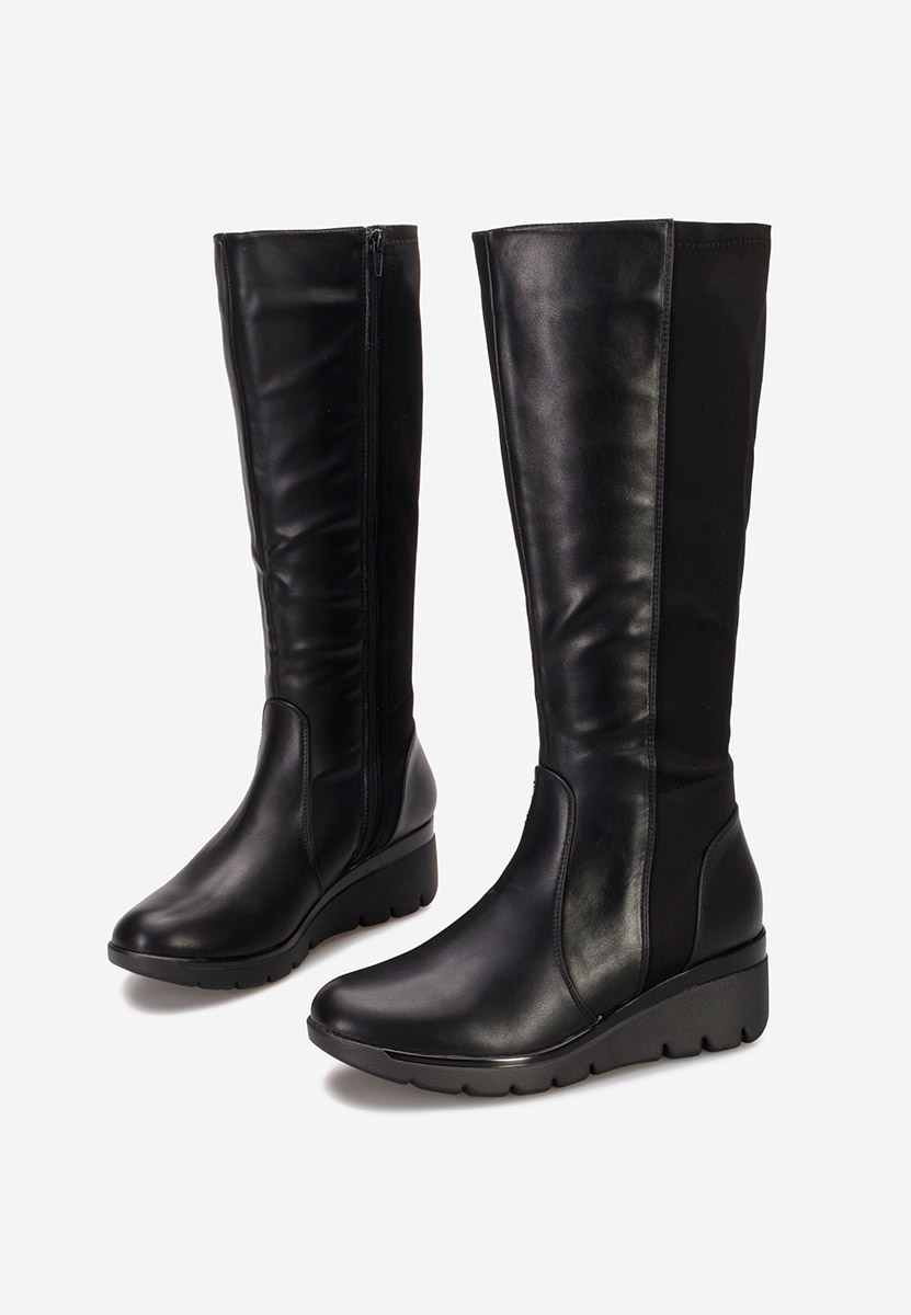 Bottes compensée femme noires Daneria