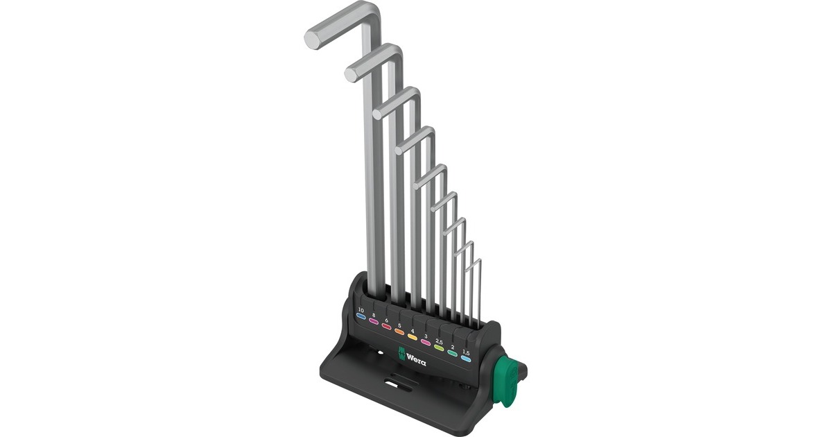 Wera950/9 Hex-Plus 8 Stiftsleutelset  (Chroom, 10‑delig, metrisch, verchroomd)