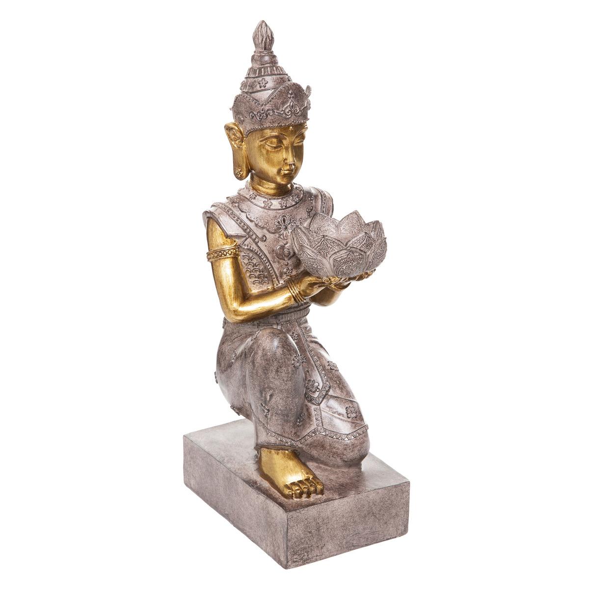 BOUDDHA ASSIS RESINE LEE H.45.3CM