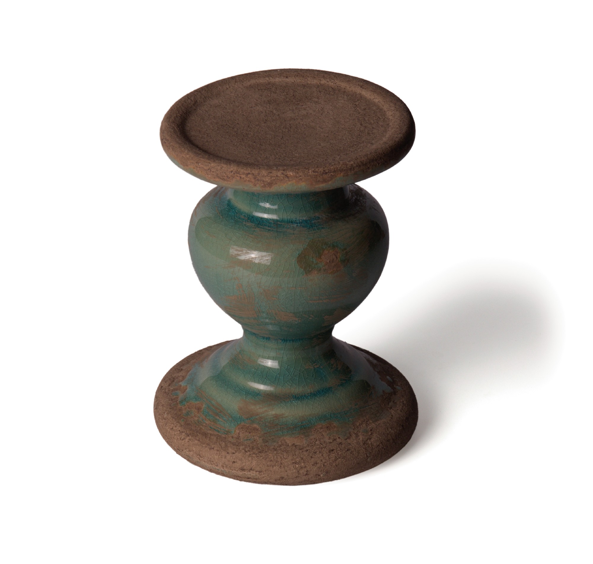 Kerzenhalter 'Bagil', petrol, Ø 14 cm, H 17 cm von fischer's lagerhaus
