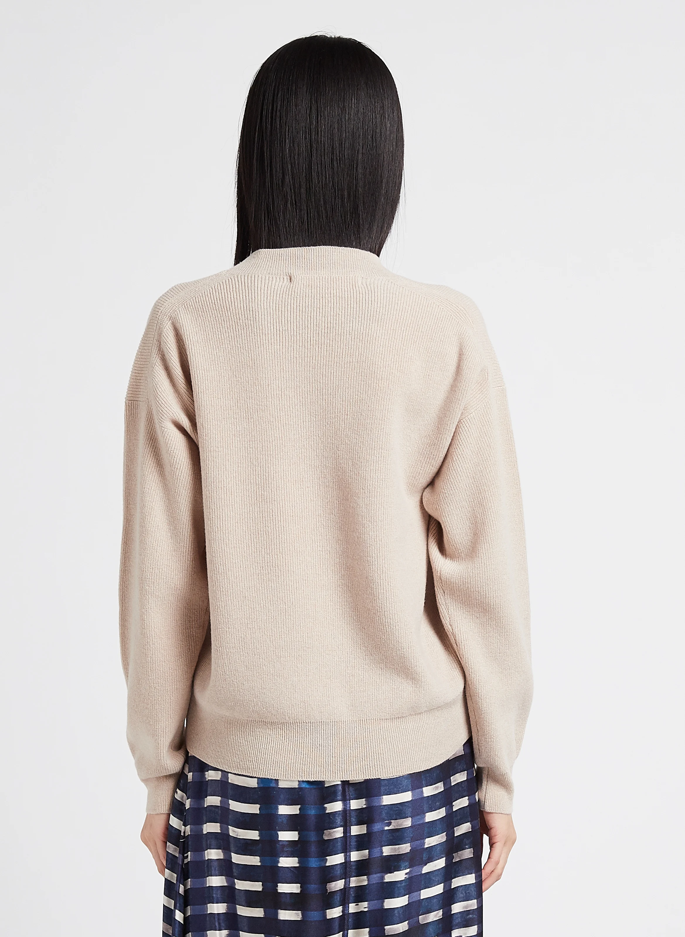 WELLES - Pull droit col rond en laine mérinos| Rose