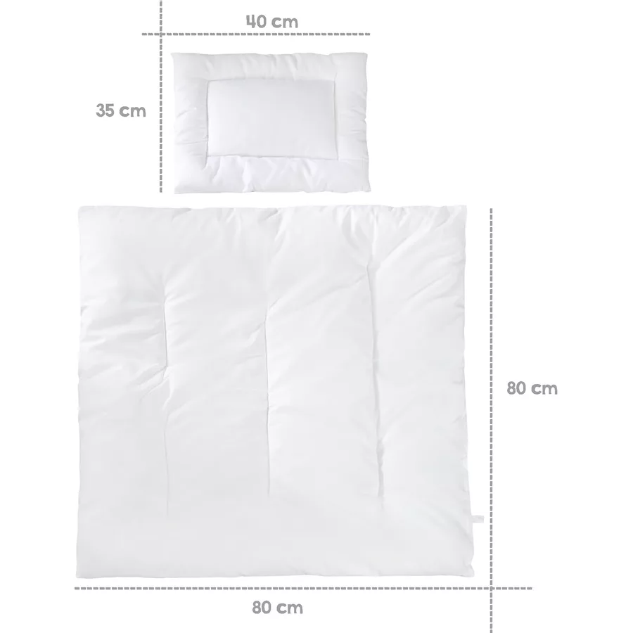 roba Kindersteppbettset 35 x 40 cm  80 x 80 cm weiß