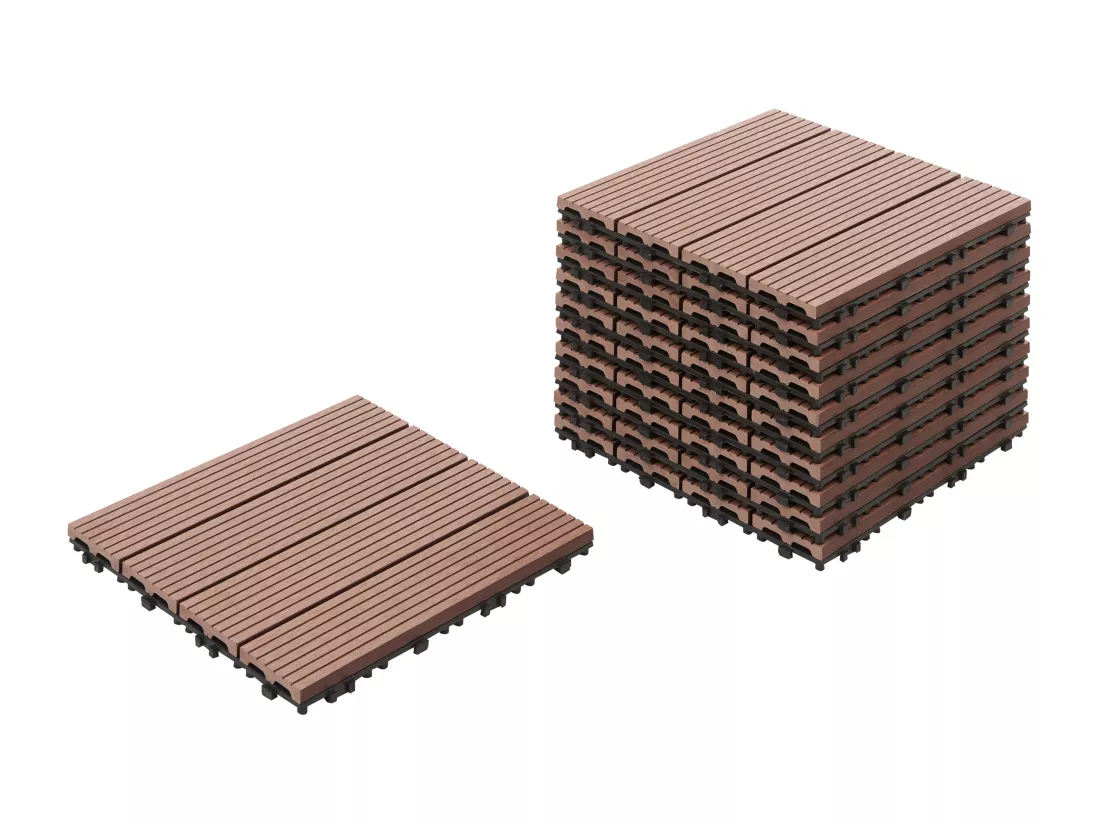 Caillebotis ATELETA Composite bois-plastique (WPC) Marron