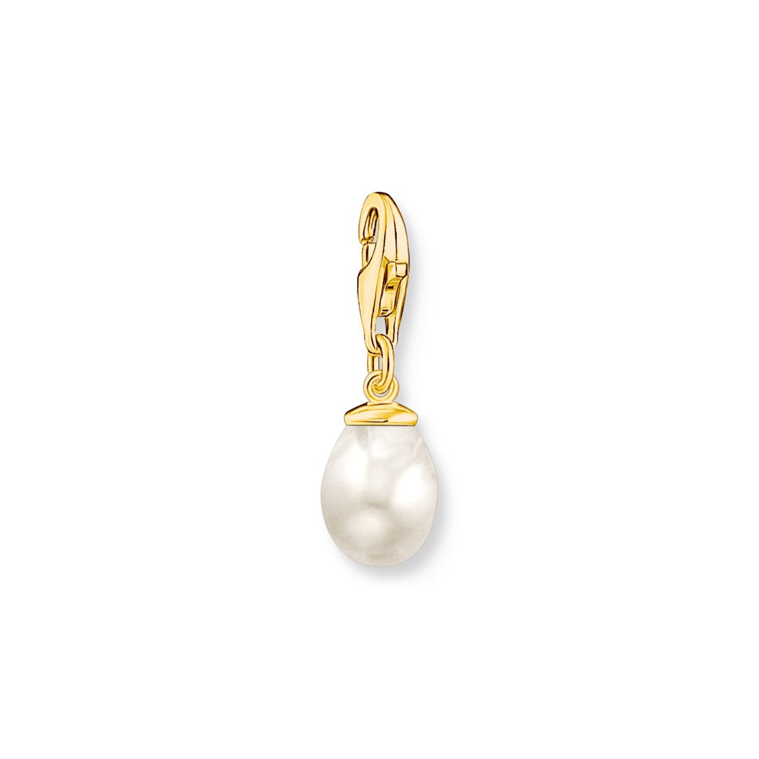Thomas Sabo Charm-Anhänger weisse Perle vergoldet