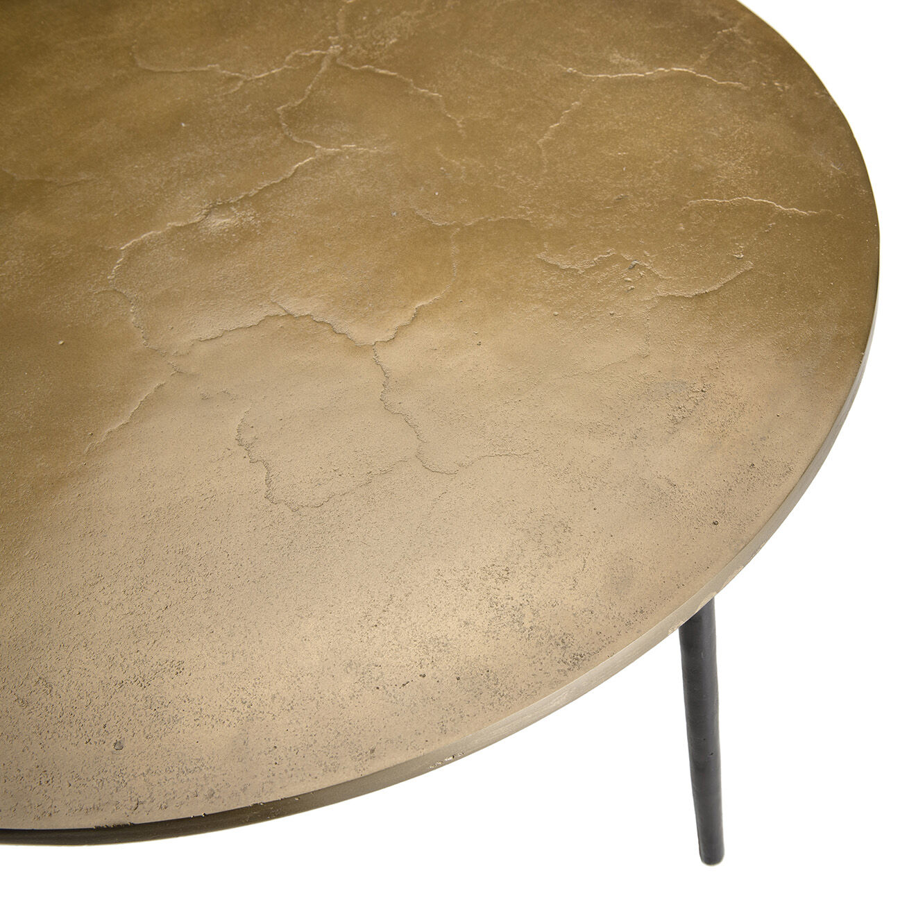 Macabane Table basse ronde Jonas dorée - D.80xH.45 cm