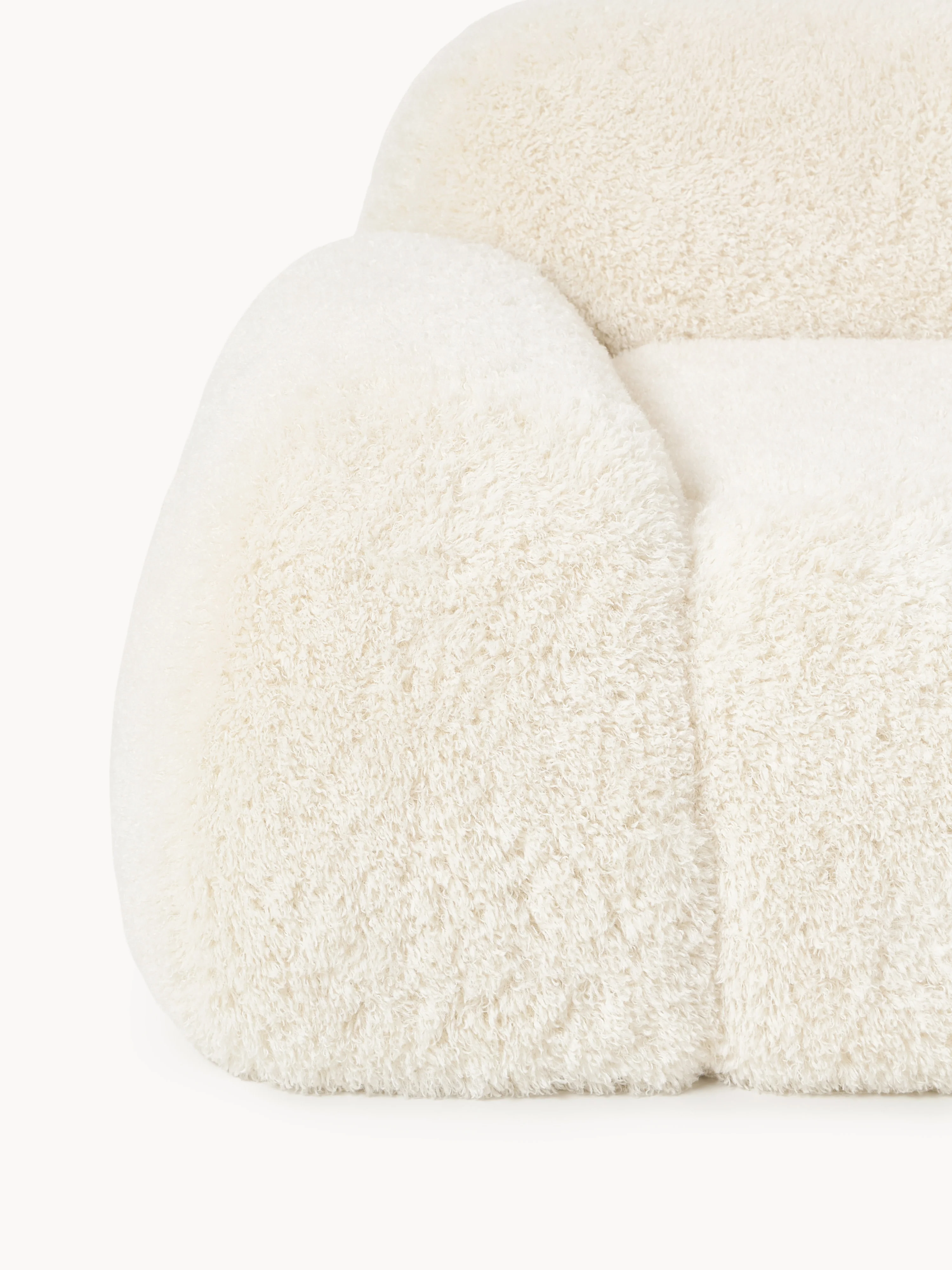 XL modulaire teddy-hoekbank Wolke (4-zits) met chaise longue aan het uiteinde
