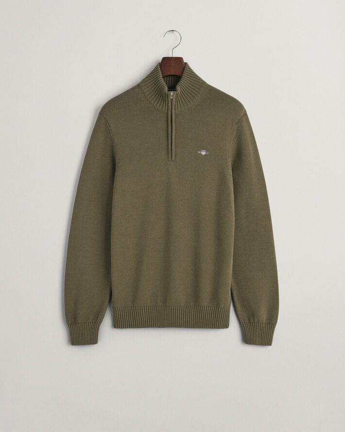 Gant CASUAL COTTON HALF ZIP Juniper green