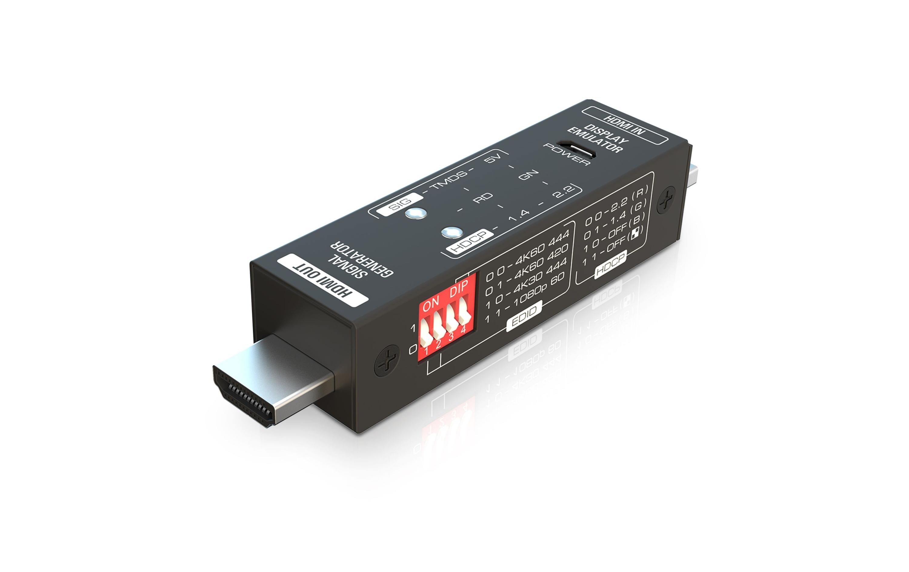 Signalgenerator PT-TOOL-100 HDMI, 4K<br>4K 18Gbps HDMI Mini Signalgenerator und Display Emulator