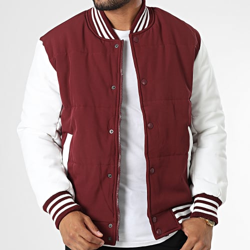 Veste Teddy Bordeaux Blanc