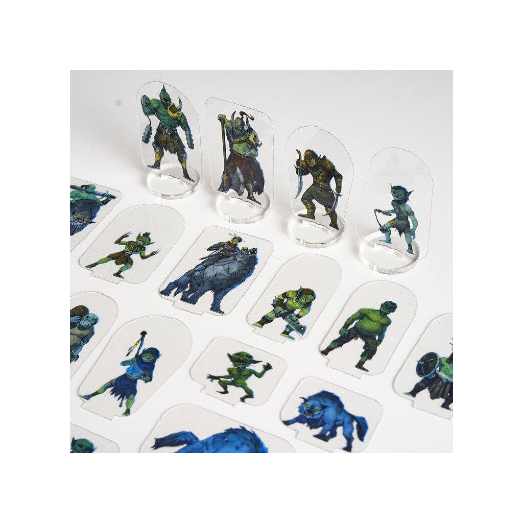 Flat Plastic Miniatures - Orcs and Goblins Horde- 31 Pieces