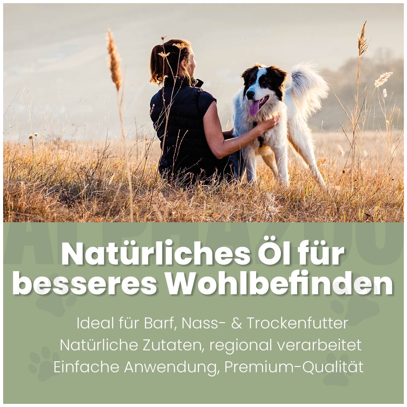 ALPHAZOO Alpha Barf Futteröl für Hunde I Omega 3 6 9 zum Barfen