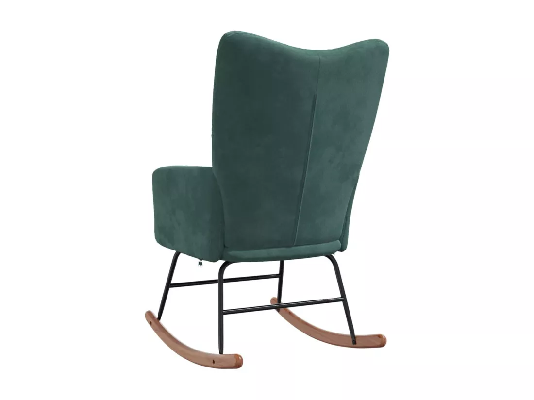 Chaise à bascule Vert foncé Velours