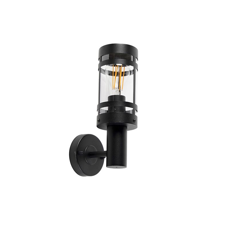 Moderne buitenwandlamp zwart IP44 - Gleam
