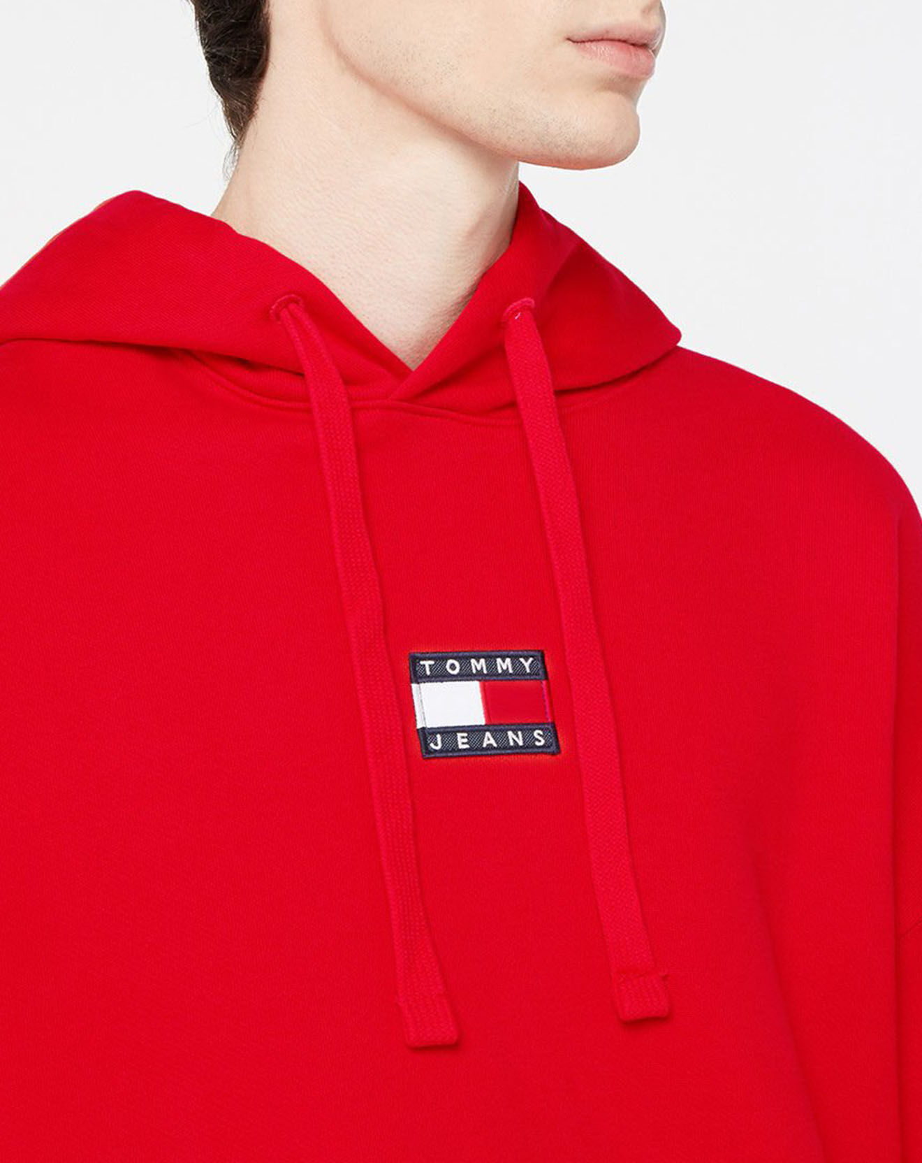Tommy Jeans Sweat à capuche Tommy Badge rouge