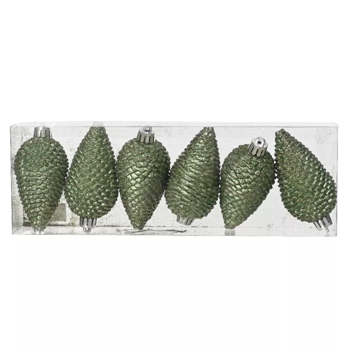 Lot de 6 pommes de pin à suspendre (H8 cm) Alpine Vert romarin