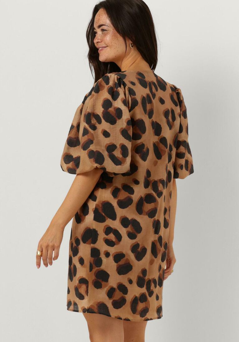 BY-BAR camel by-bar mini jurk arya cheeta dress