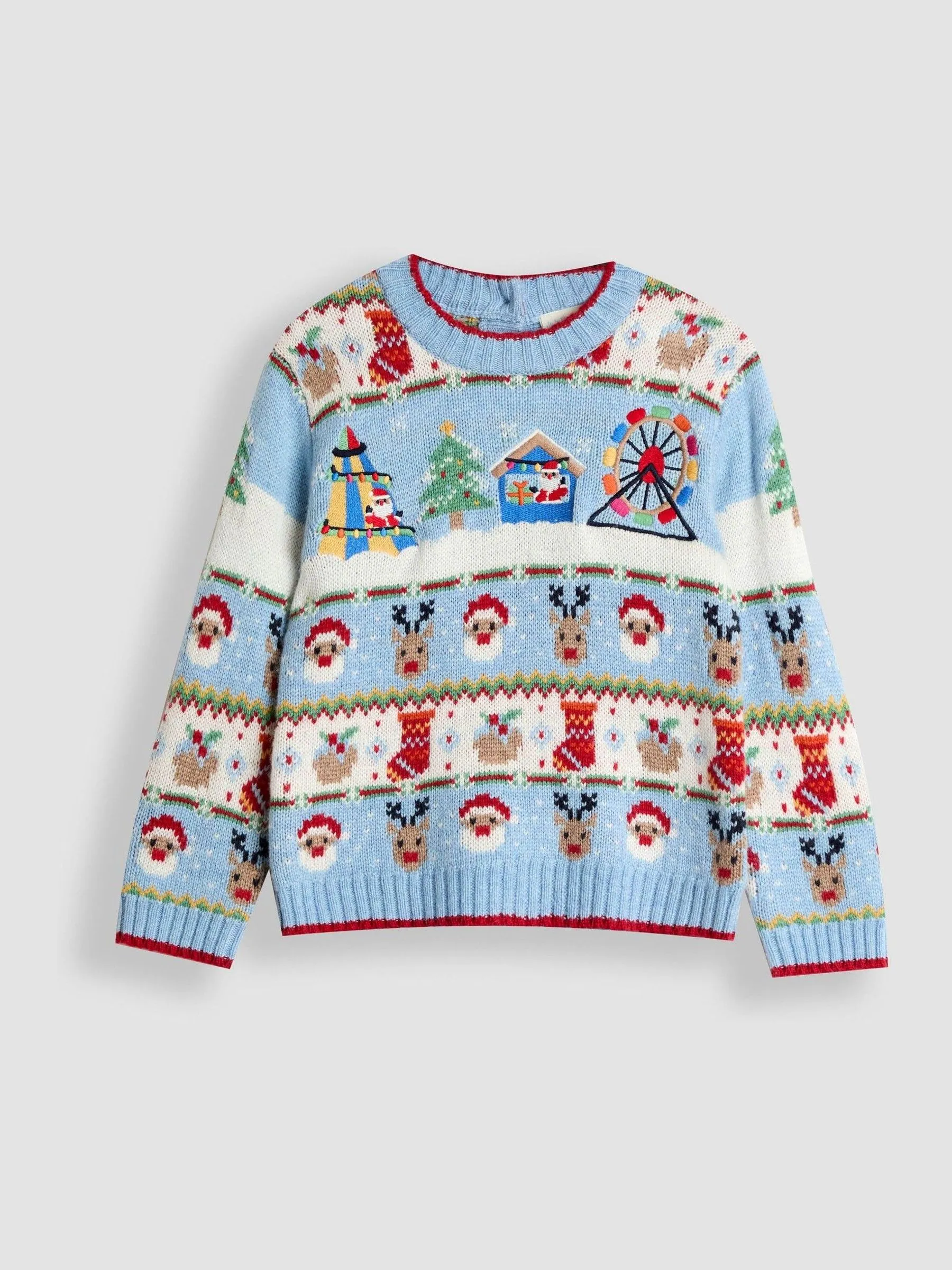 Jojo Maman Bébé kersttrui met fairislepatroon