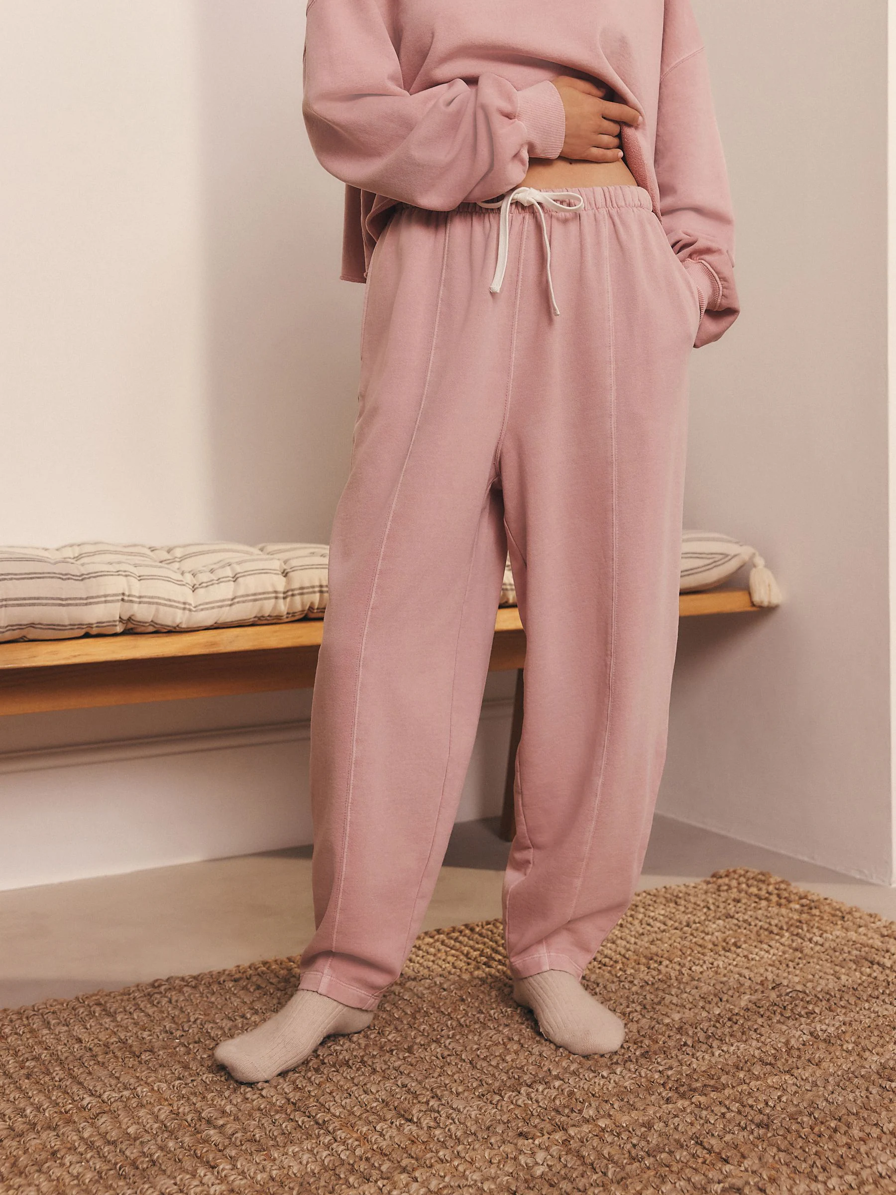 Roze - Barrel jeans joggingbroeken
