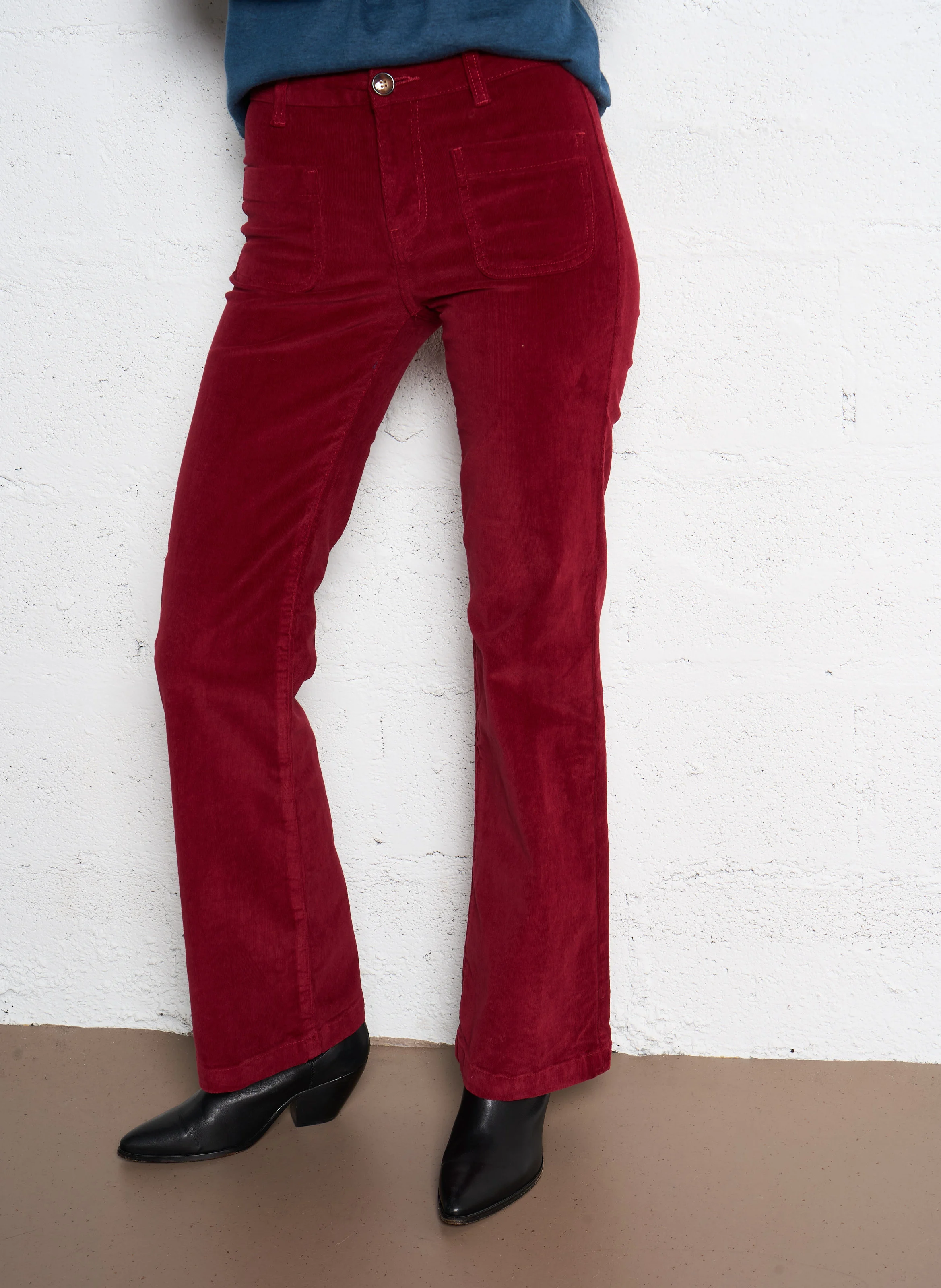 SONNY - Pantalon droit en coton mélangé | Rouge