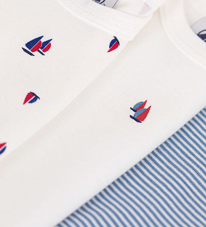 Petit Bateau Body l/æ - 3-pak - Blå/Hvid