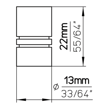 Knop Amalia rvs 13mm