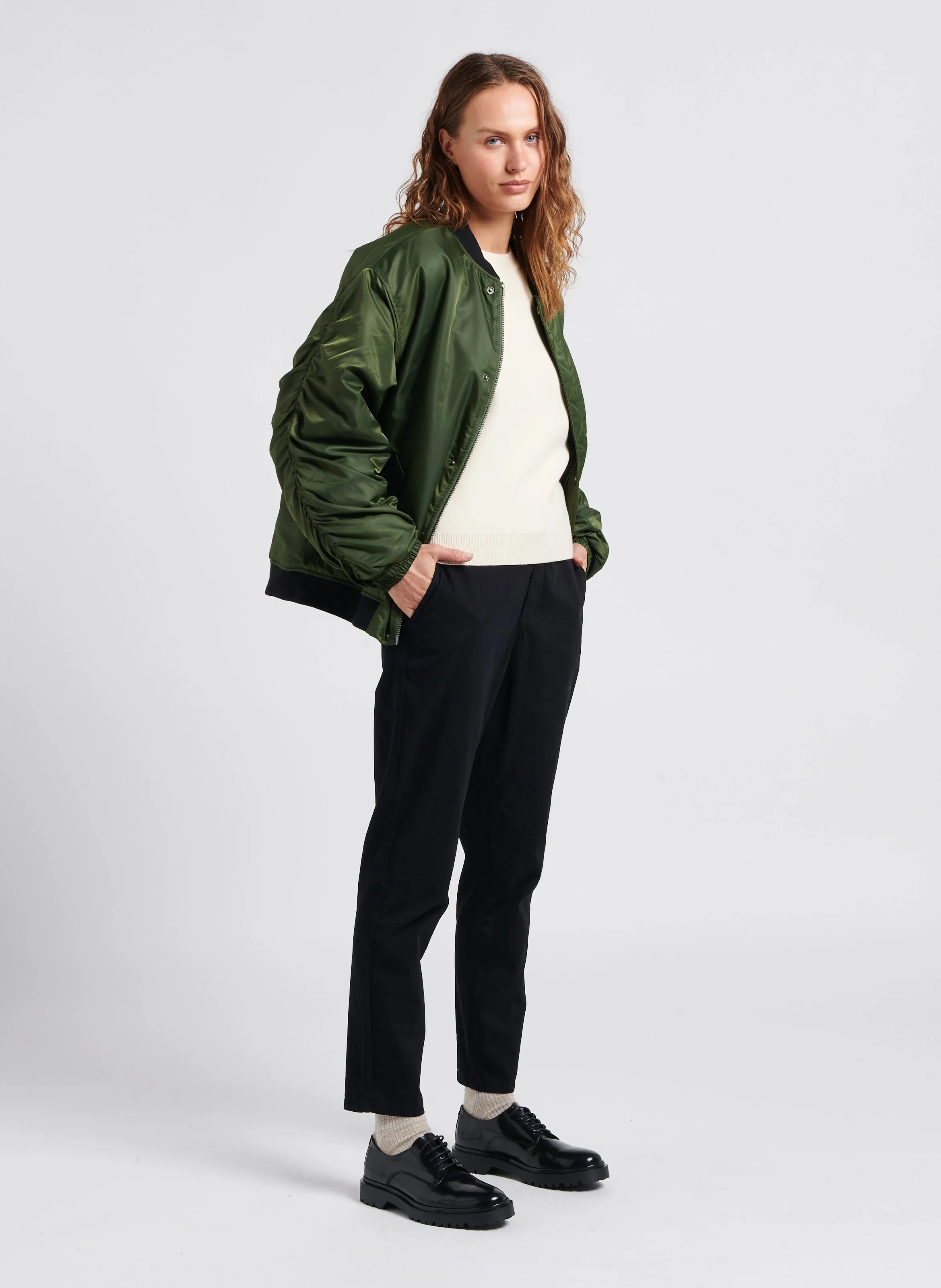 MARY - Blouson oversize col teddy | Vert