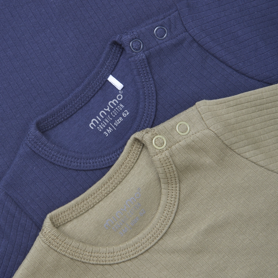 Minymo Langarmshirt  2er Pack Dark Navy