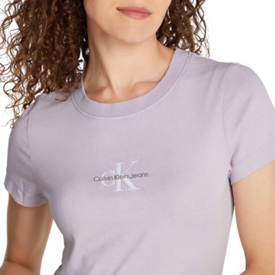 Tee-shirt à manches courtes femme Washed Monologo Slim CALVIN KLEIN