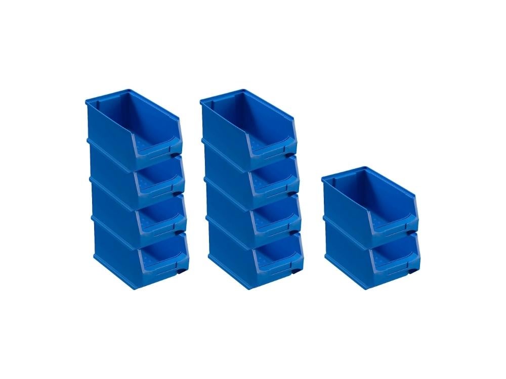 PROREGAL Value Pack 10 x Blauwe opbergdoos 3,0 HxBxD 12,5 x 14,5 x 23,5 cm 2,8 liter opbergcontainer Opbergdoos