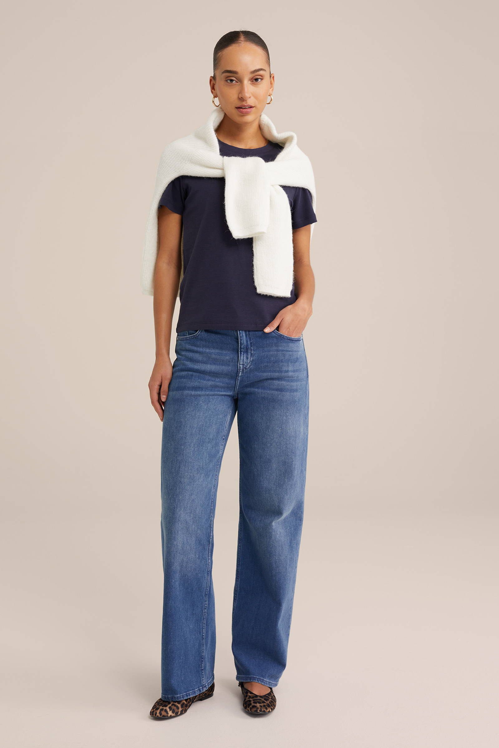 T-shirt WE Fashion Donkerblauw