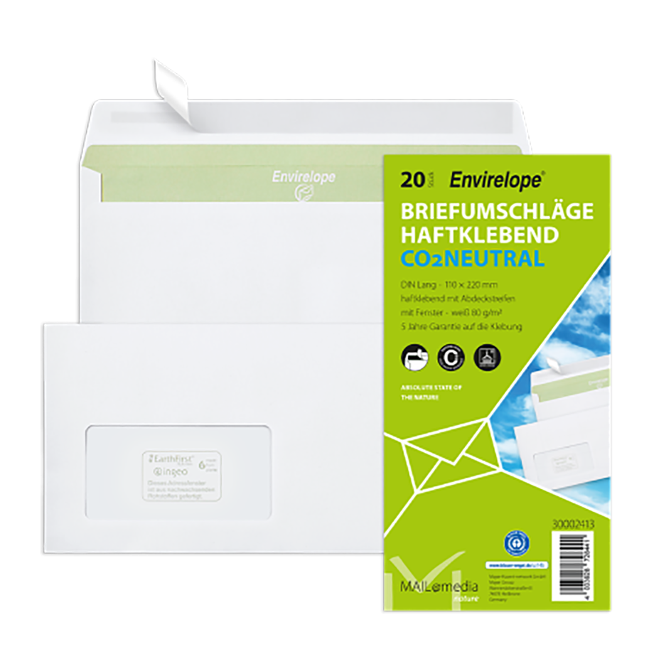 Briefumschläge Recycling, haftklebend