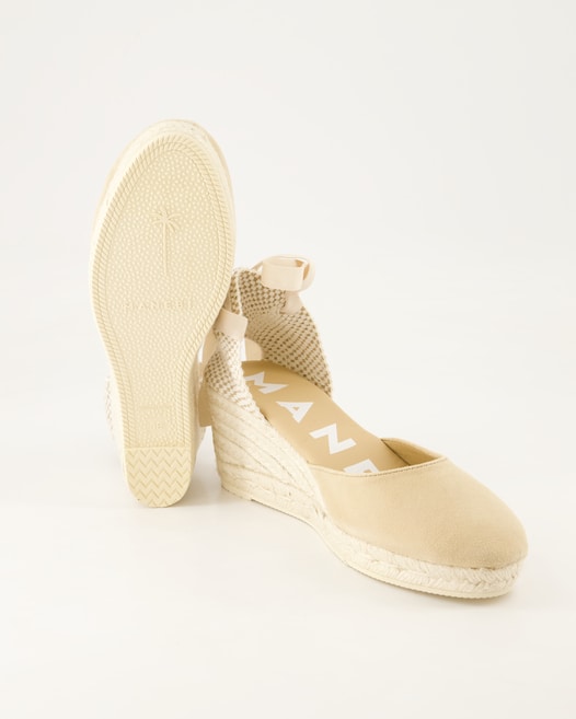 Manebi Hamptons Wedges in Beige