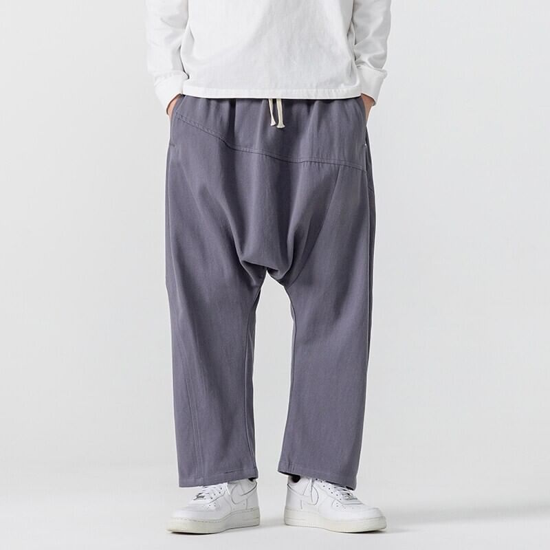 FORSETI - Halfhoge effen cropped harembroek