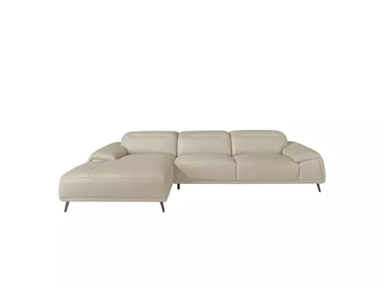 Chaise longue en cuir de vachette taupe 6149 ANGEL CERDA