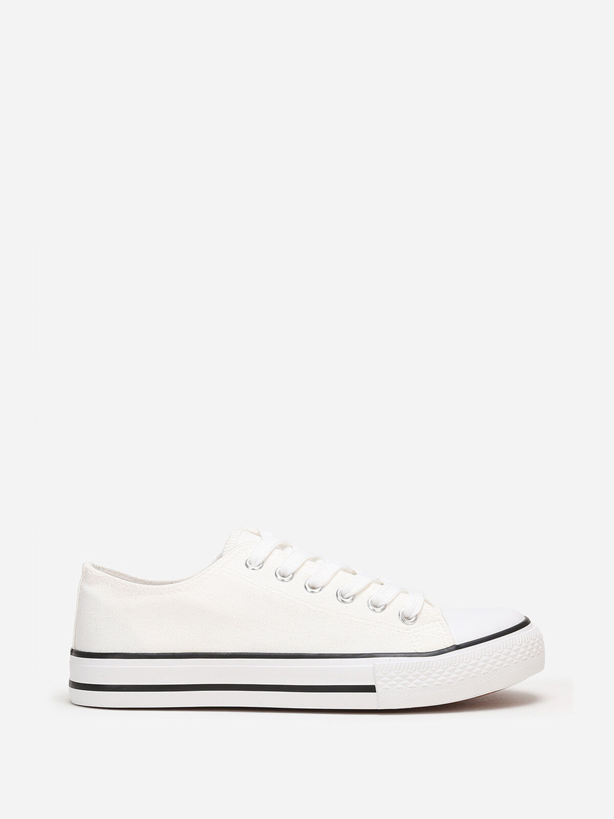 Tennis basses en toile- Blanc