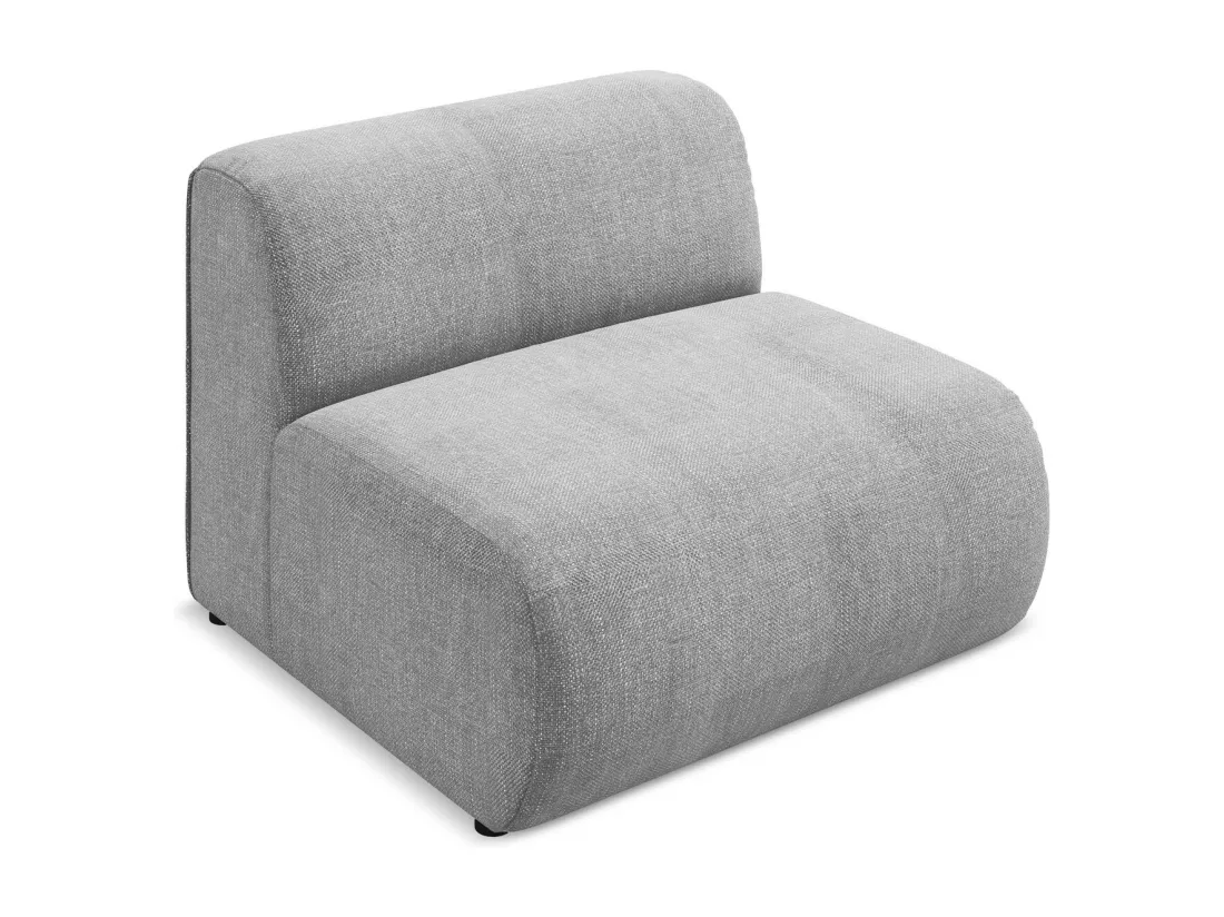 Fauteuil pour canapé modulable en tissu chenille - gris clair - EKAHI