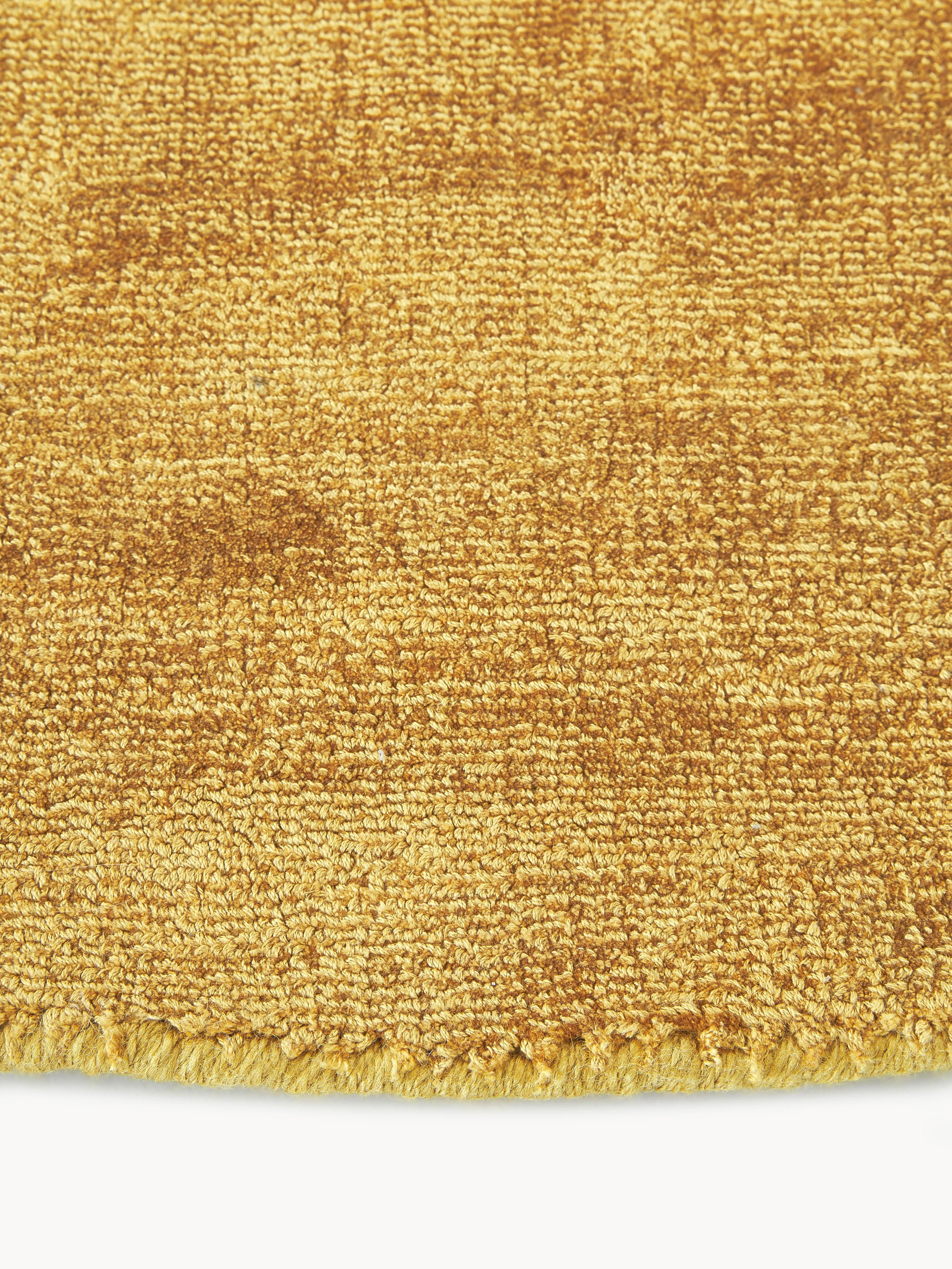 Rond viscose vloerkleed Jane, handgeweven