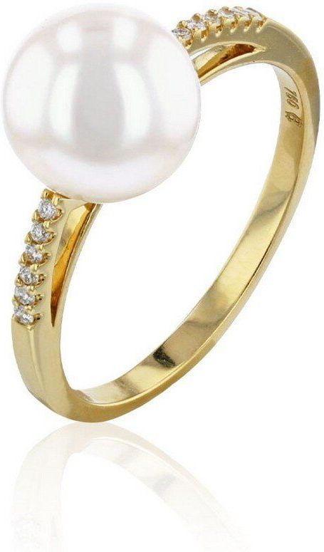 Luna-Pearls - 005.1061 - Ring - 585/-Geel goud met Zoetwater gekweekte parel