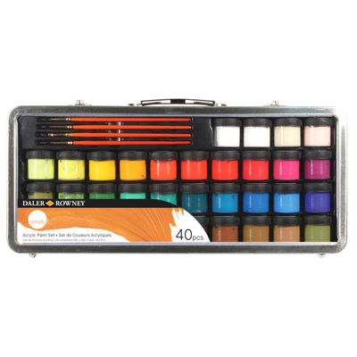 Mallette de peinture acrylique avec pinceaux