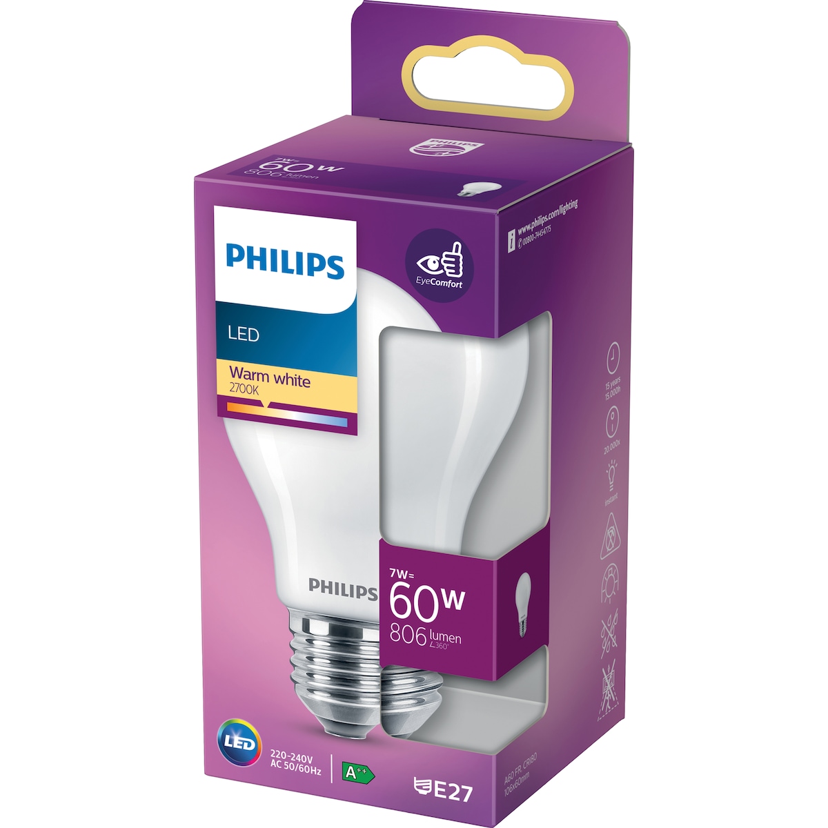 Philips LED-lyspære 7W E27