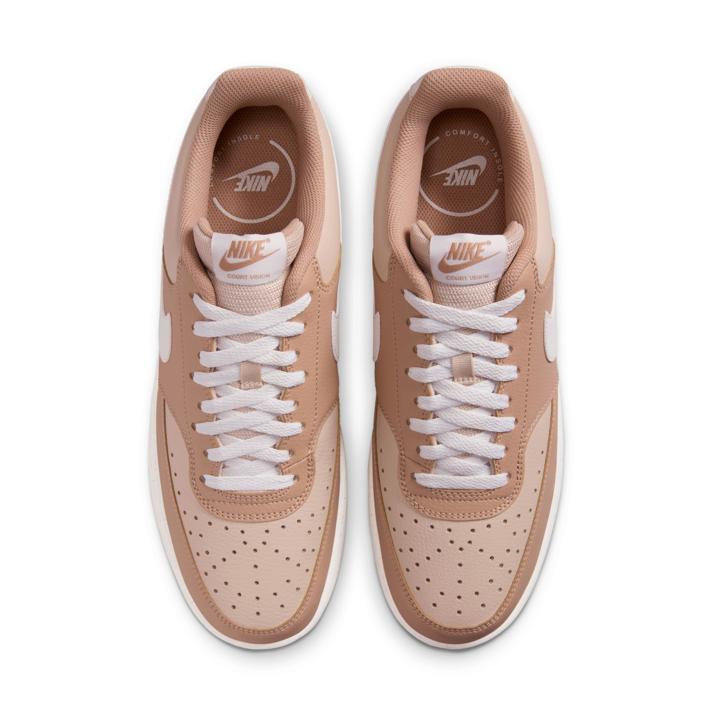 Nike Court Vision Low Sneakers Bruin Lichtbruin Wit
