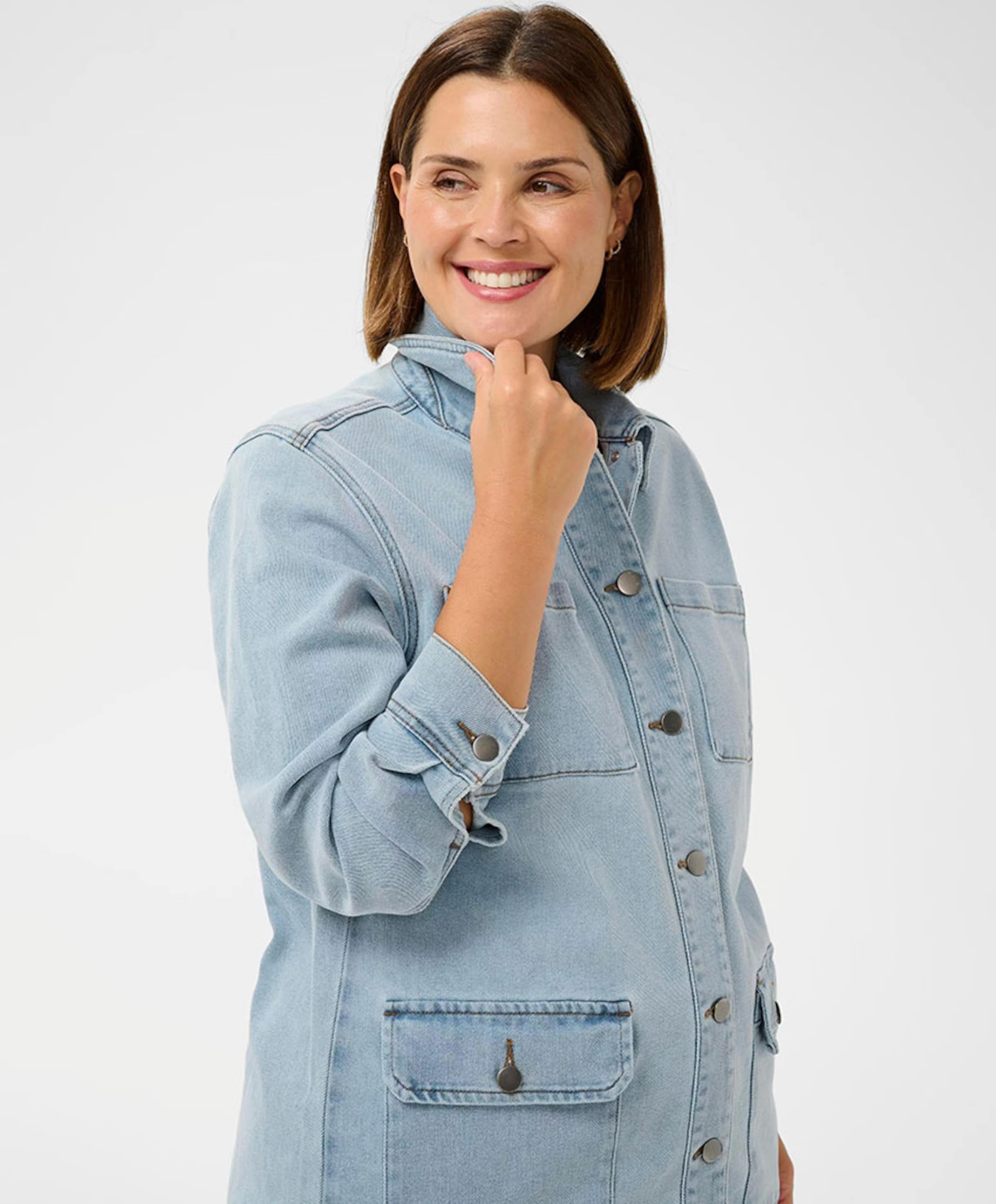 KAFFE Curve Dames spijkerjas  blauw