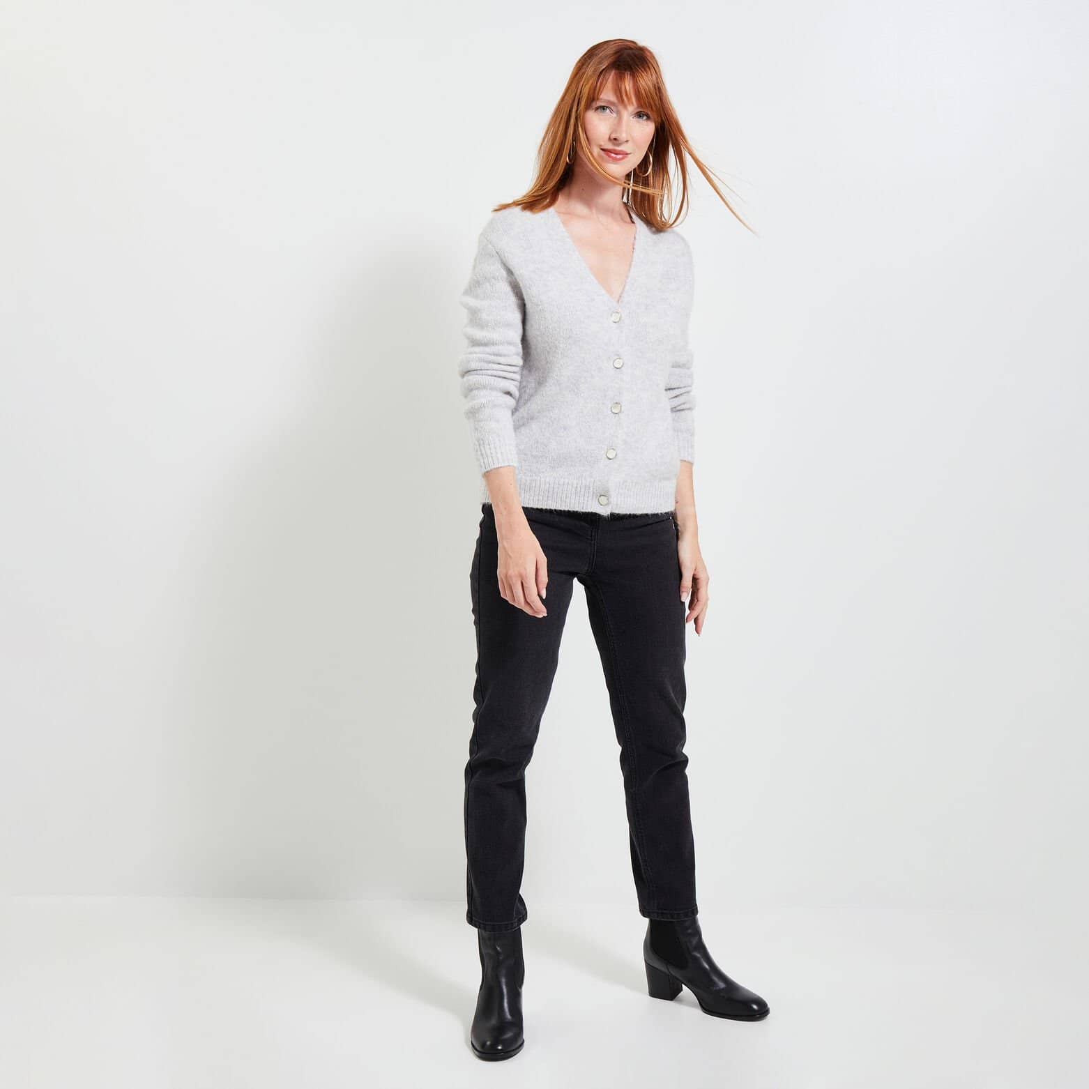 Gilet col V femme